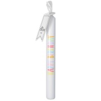 Stabkerze "Happy Birthday" Weiß  Stabkerze "Happy Birthday" Weiß