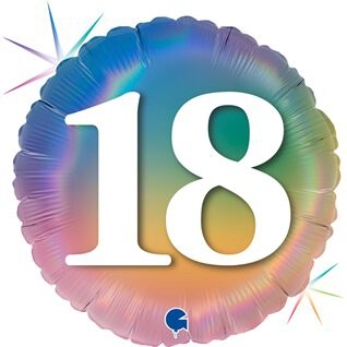 Regenbogenballon Zahl "18"