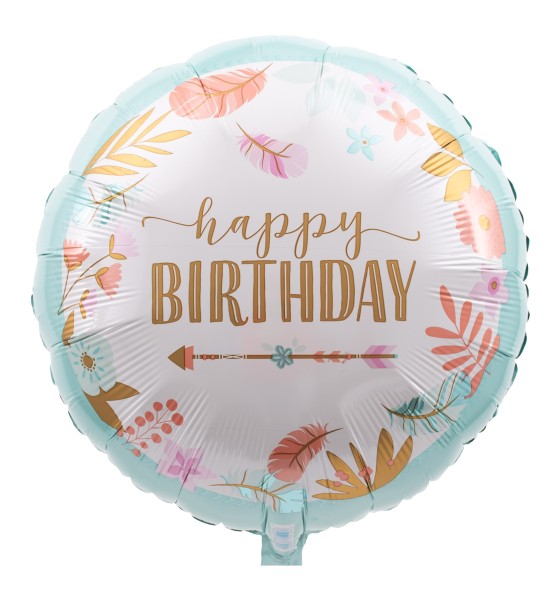 Folienballon "Happy Birthday" BOHO Satin