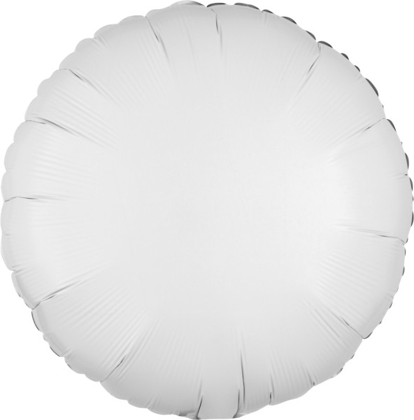 Folienballon rund, Metallic Weiß