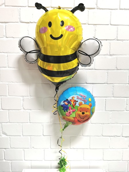 Ballonset Winnie Puuh mit Biene "Happy Birthday"