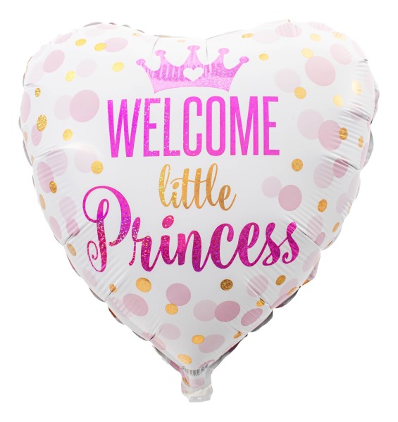 Folienballon Herz "Welcome Little Princess"
