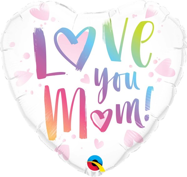 Herzballon "I Love You Mom"