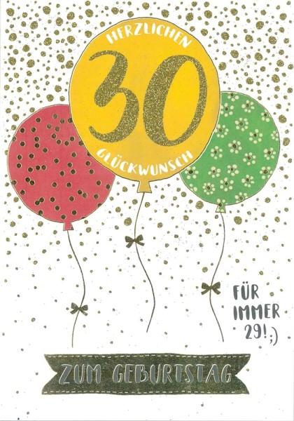 Geburtstagskarte "Herzlichen Glückwunsch zum 30. Geburtstag"