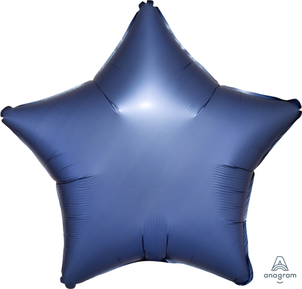 Folienballon Stern Satin Blau (Azure)