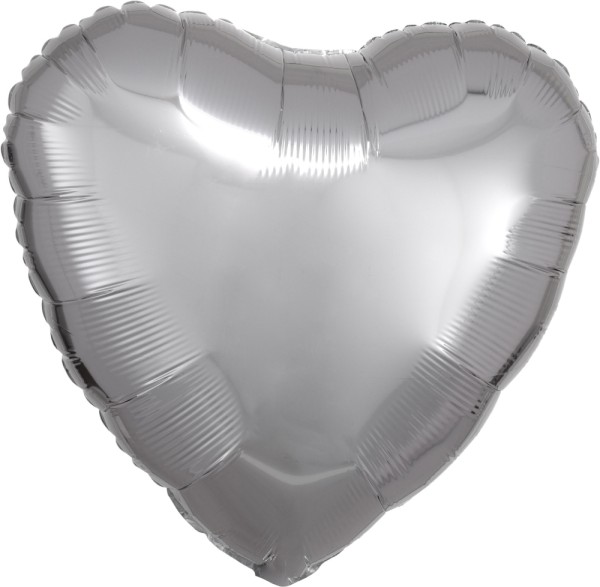 Folienballon Herz, Metallic Silber
