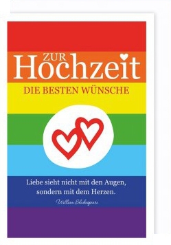 Karte Regenbogen „Glückwünsche zur Hochzeit" Ballongruesse.de
