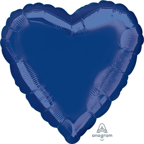 Folienballon Herz, Navy Blau