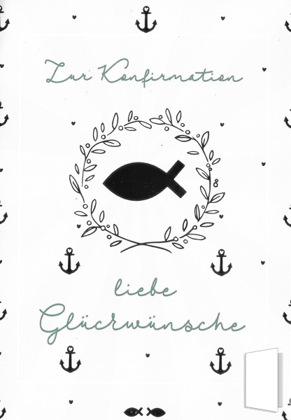 Grußkarte "Zur Konfirmation liebe Glückwünsche"