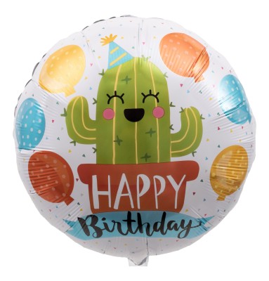 Happy Birthday Ballon mit Kaktus bestellen | Ballongruesse.de