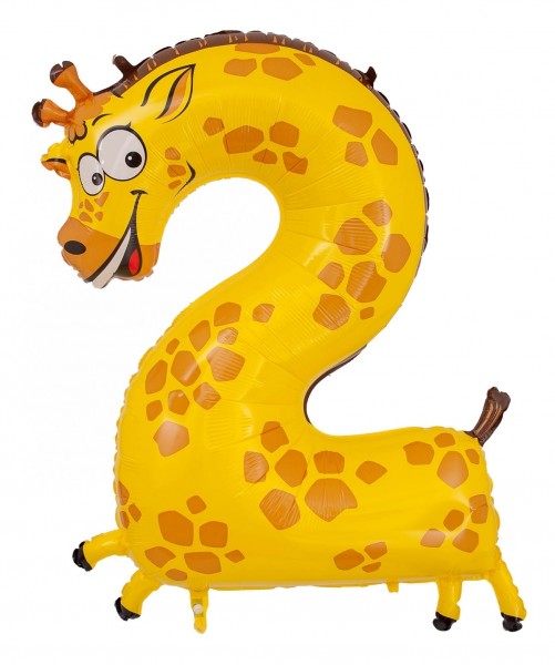 Zahlenballon "Giraffe - Zahl 2"
