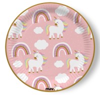 Pappteller Einhörner, 8 Stück  Pappteller Einhörner, 8 Stück