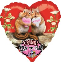 Musikballon in Herzform "Hugs und Kisses"  Musikballon in Herzform "Hugs und Kisses"