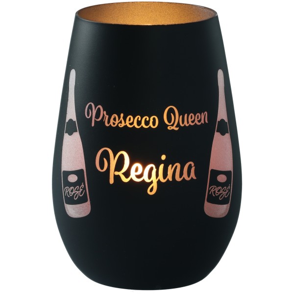 Windlicht Prosecco Queen "Name"