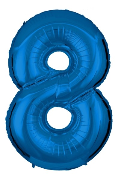 Zahlenballon Blau "8"