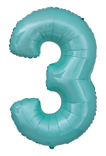 Zahlenballon Türkis "3"
