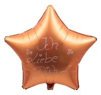 Folienballon Stern Handbeschriftet, Satin Orange  Folienballon Stern Handbeschriftet, Satin Orange