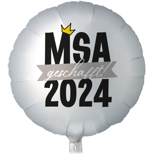Folienballon Satin Weiß "MSA 2024 geschafft"