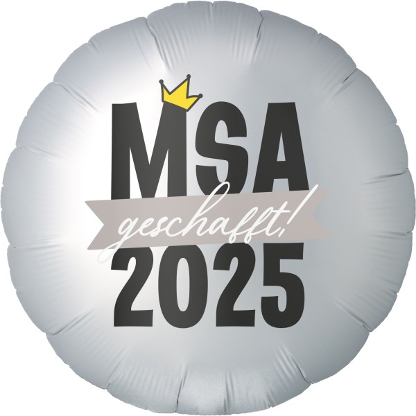 Folienballon Satin Weiß "MSA 2024 geschafft"