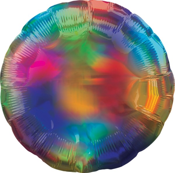 Folienballon rund, Irisierend Regenbogen