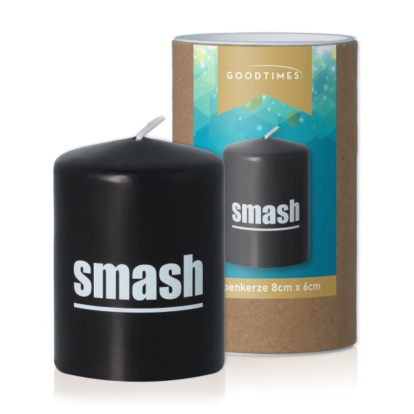 Stumpenkerze "Smash" Schwarz