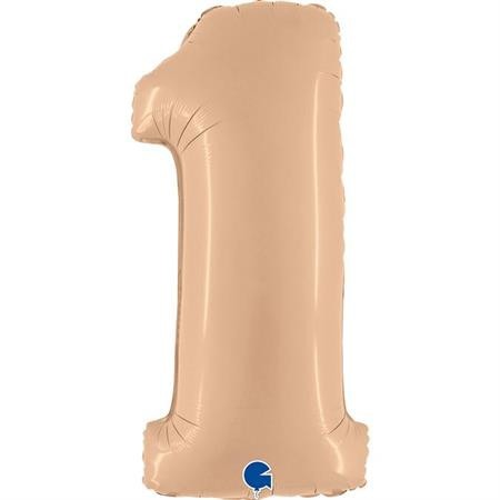 Zahlenballon Satin Nude "1"