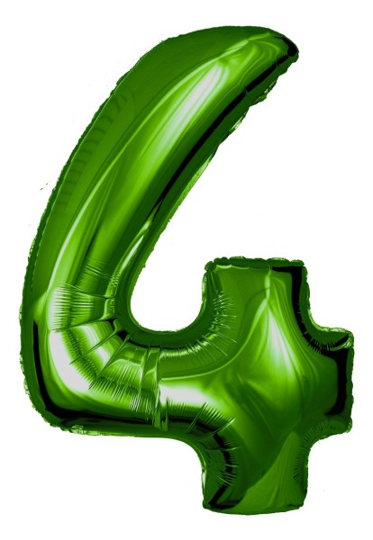 Zahlenballon Grün "4"
