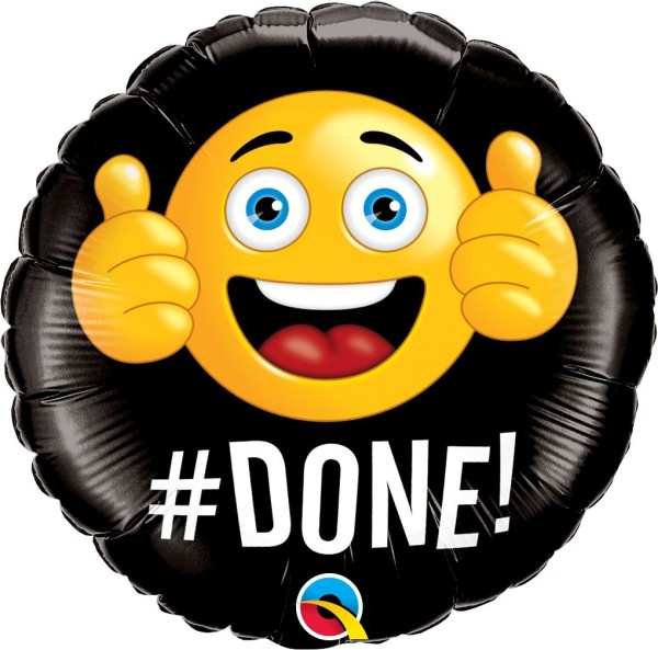 Ballon mit Smiley "#Done!"