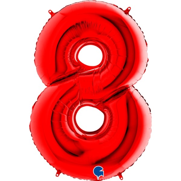Zahlenballon Rot "8"