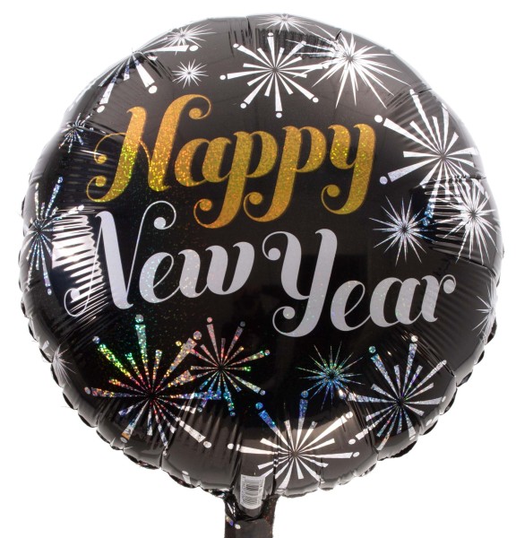 Schwarzer Folienballon "Happy New Year"