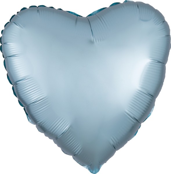 Folienballon Herz, Satin Pastell Blau