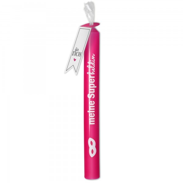 Stabkerze "Meine Superheldin" Fuchsia