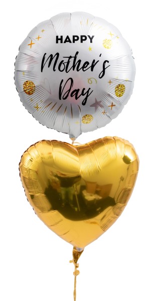 Deko Ballonset Muttertag "Happy Mothers Day" Gold