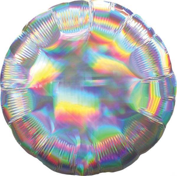 Folienballon rund, Irisierend Silber