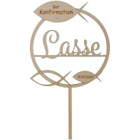 Cake Topper Konfirmation "Name & Datum" Holz  Cake Topper Konfirmation "Name & Datum" Holz