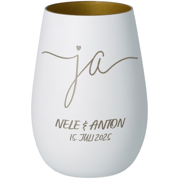 Windlicht Ja "Name+Datum"