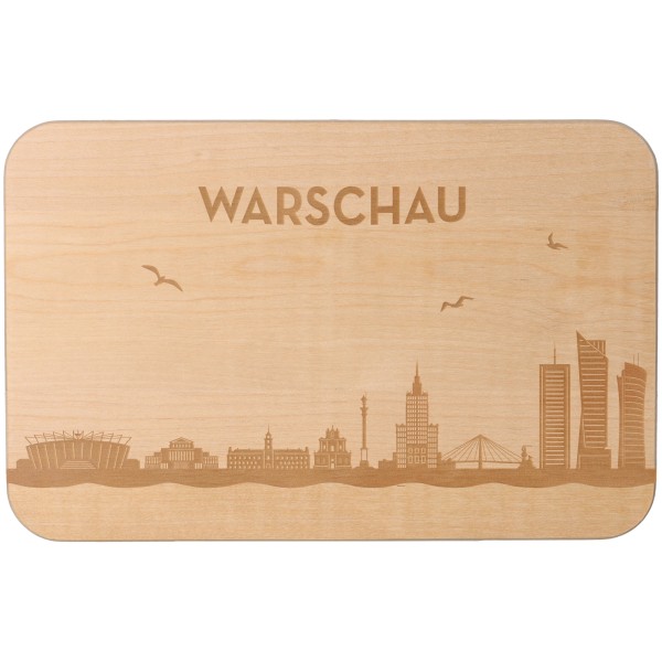 Frühstücksbrett Skyline Warschau 23cm x 15cm x 1cm