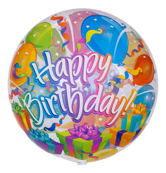Bubble Ballon zum Geburtstag "Happy Birthday!"