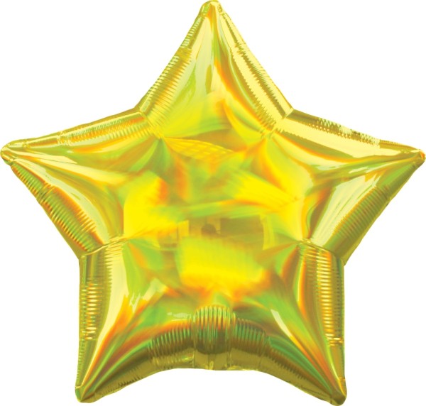 Folienballon Stern, Irisierend Gelb