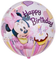Bubble Ballon 1. Geburtstag "Happy Birthday Minnie Mouse"  Bubble Ballon 1. Geburtstag "Happy Birthday Minnie Mouse"