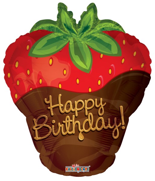 Folienballon Happy Strawberry Birthday