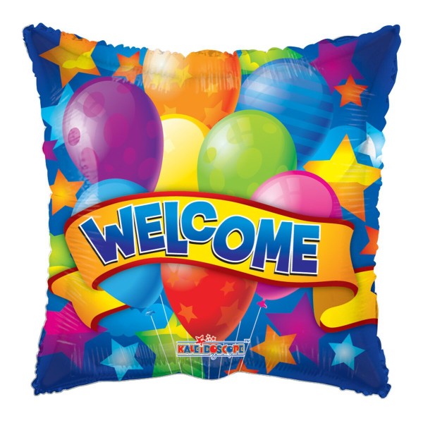 Quadratischer Folienballon "WELCOME"