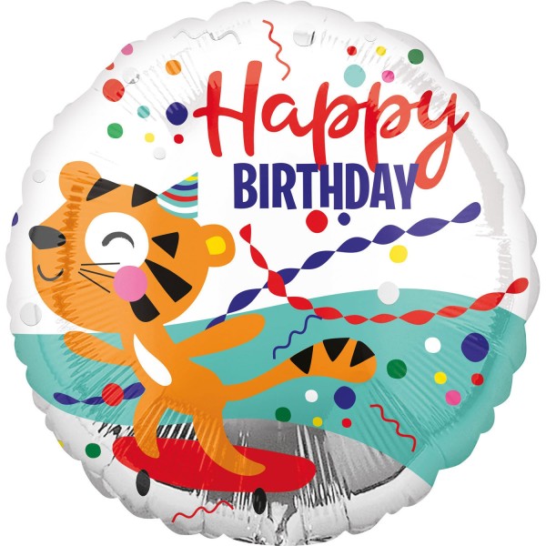 Kinderballon Tiger "Happy Birthday"