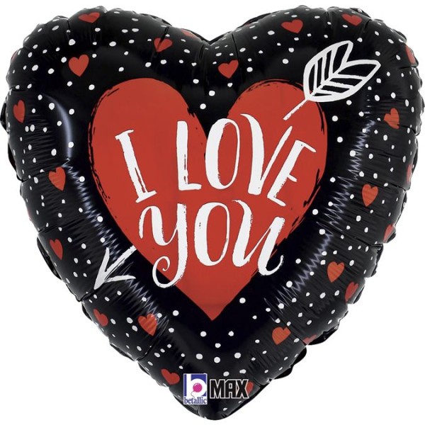 Folienballon Herz mit Pfeil "I love you"