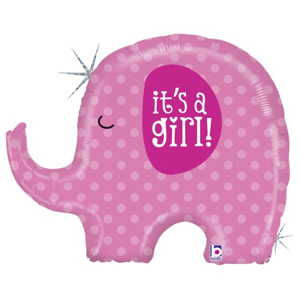 Riesenballon zur Geburt Elefant "It's a Girl"