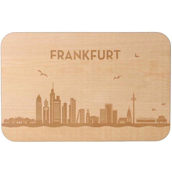 Frühstücksbrett Skyline Frankfurt 23cm x 15cm x 1cm