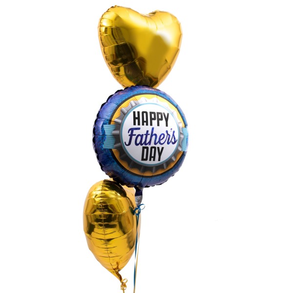 Ballonset "Happy Father's Day" - Blau und Gold