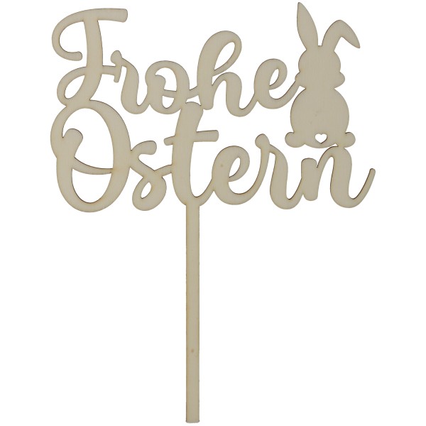 Cake Topper "Frohe Ostern" aus Holz