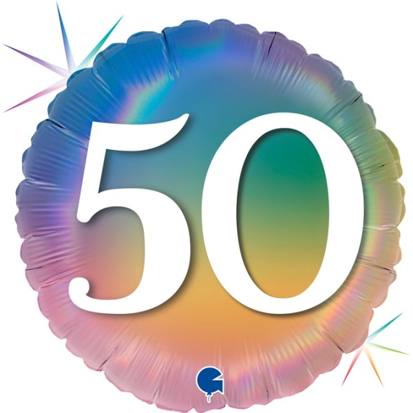Regenbogenballon Zahl "50"