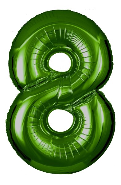 Zahlenballon Grün "8"